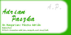 adrian paszka business card